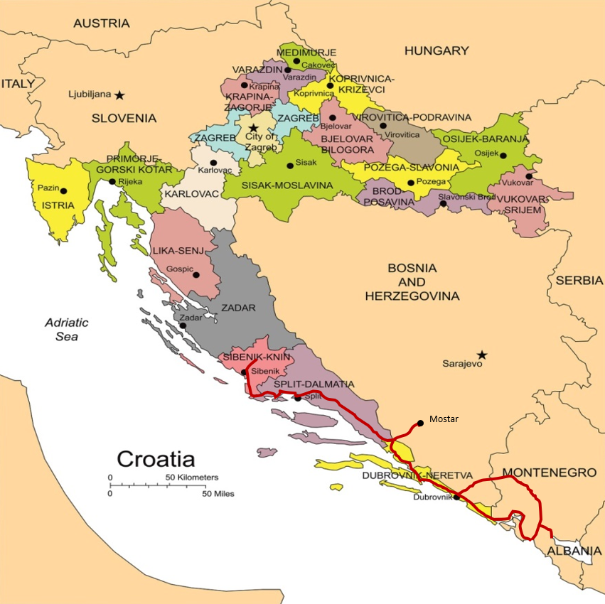 GROUPES CROATIE, BOSNIE ET MONTENEGRO - ITINERARY