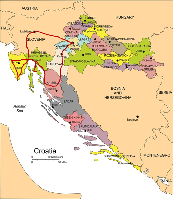 Circuit groupes sports Croatie Nord et Slovenie - ITINERARY