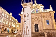 Orlando pillar from 1418 AD and saint Blasius Church in Dubrovnik